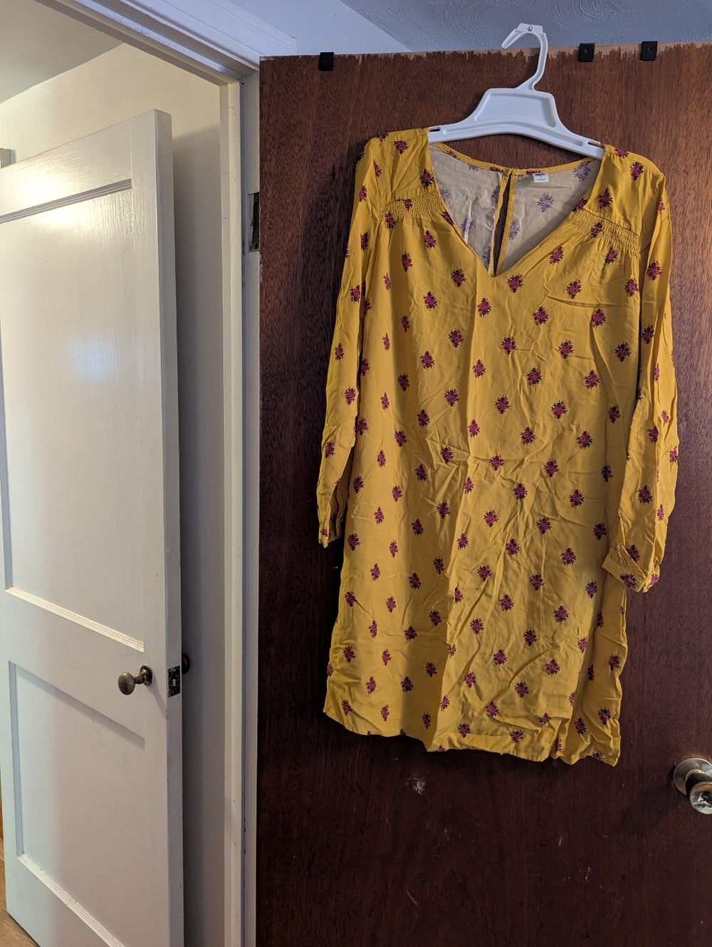 Old Navy Mustard Yellow Floral Tunic Dress